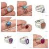 925 SOLID STERLING SILVER NATURAL GEMSTONES HANDMADE 3 BAND RING, ALL SIZES AVAILABLE