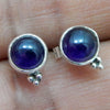 925 SOLID STERLING SILVER NATURAL BLUE SAPPHIRE GEMSTONE STUD EARRING