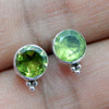 925 SOLID STERLING SILVER NATURAL PERIDOT GEMSTONE STUD EARRING