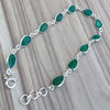 925 SOLID STERLING SILVER NATURAL GREEN ONYX HANDMADE BRACELET,8 INCHES