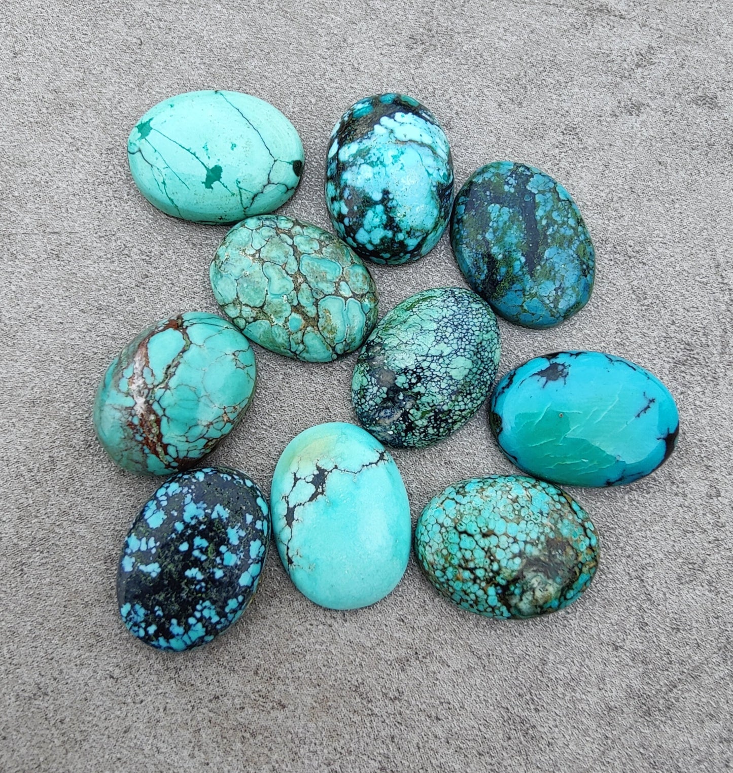 AAA+ QUALITY NATURAL TIBETAN TURQUOISE OVAL SHAPE CABOCHON FLAT BACK CALIBRATED WHOLESALE GEMSTONES, ALL SIZES AVAILABLE