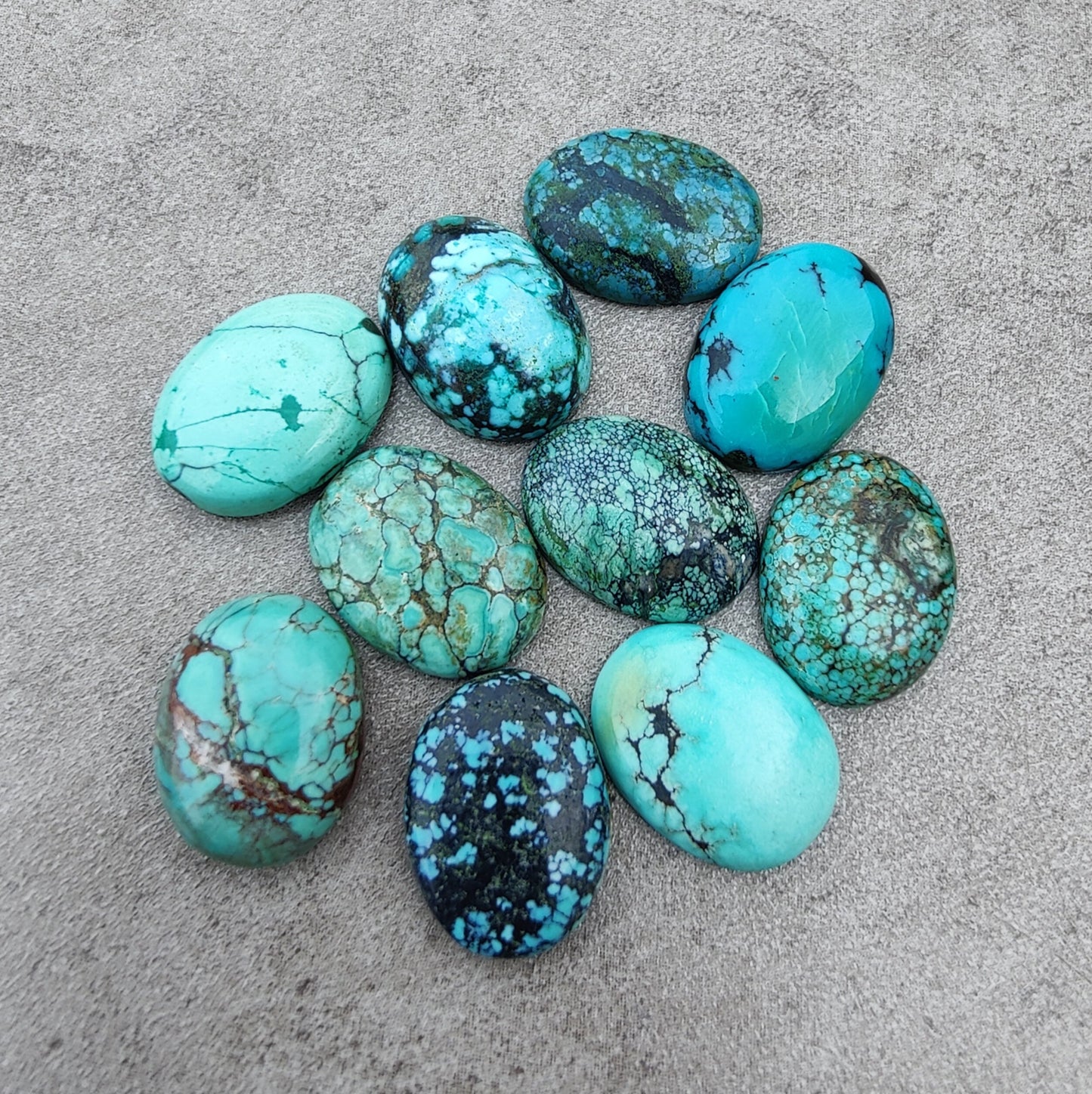 AAA+ QUALITY NATURAL TIBETAN TURQUOISE OVAL SHAPE CABOCHON FLAT BACK CALIBRATED WHOLESALE GEMSTONES, ALL SIZES AVAILABLE