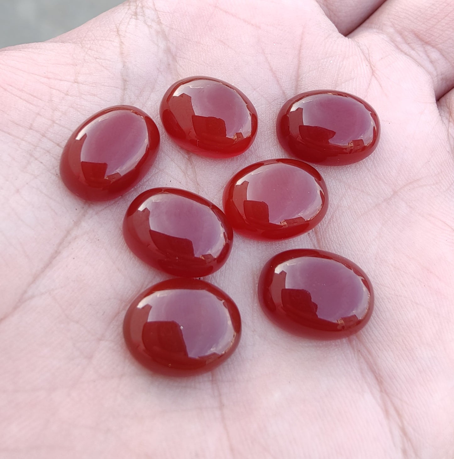 NATURAL RED ONYX CABOCHON FLAT BACK OVAL SHAPE CALIBRATED WHOLESALE GEMSTONES, ALL SIZES AVAILABLE