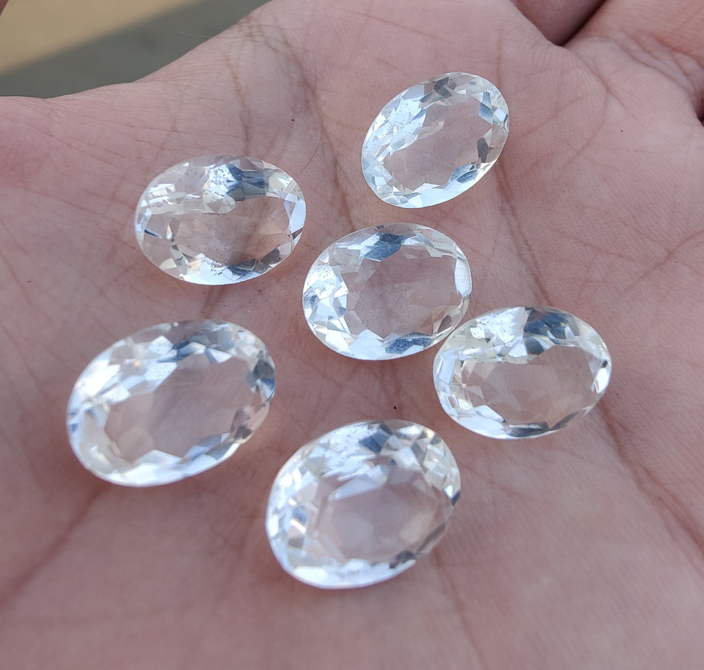 AAA+ QUALITY NATURAL CRYSTAL QUARTZ OVAL SHAPE FACETED CUT CALIBRATED GEMSTONES, ALL SIZES AVAILABLE