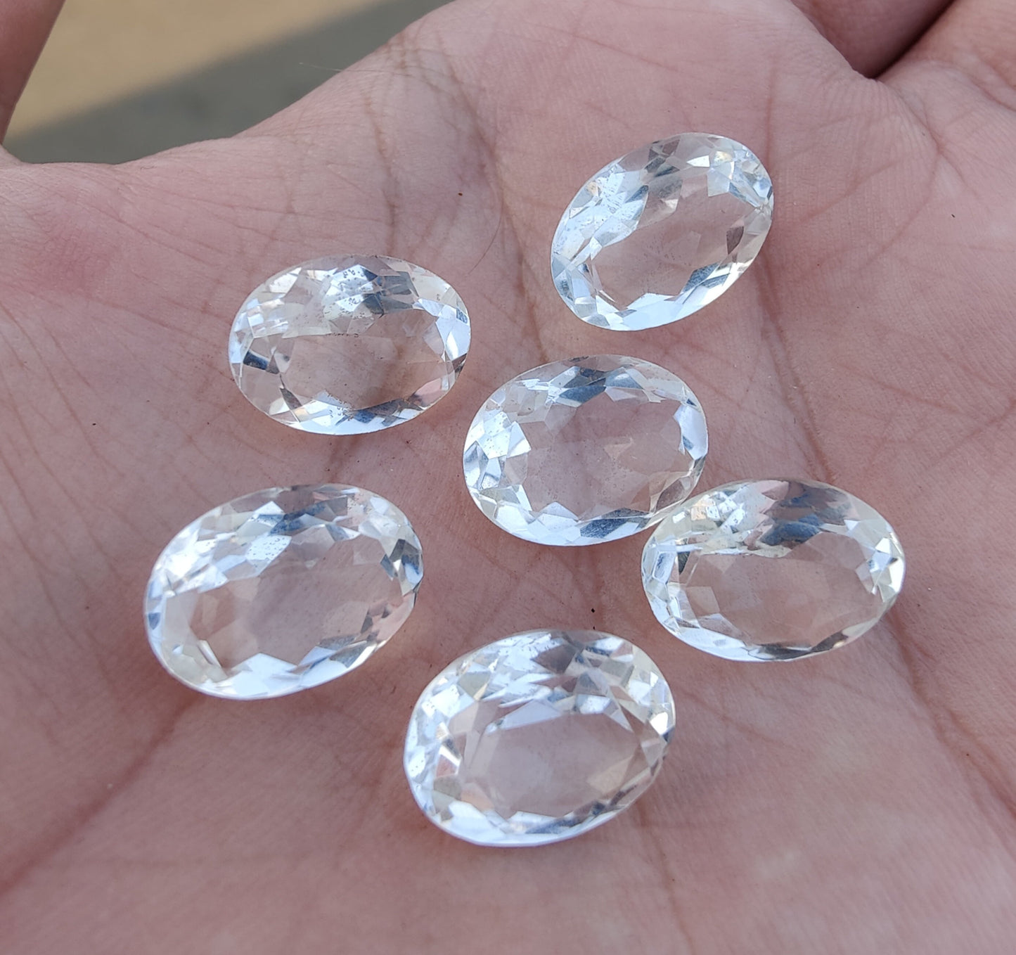 AAA+ QUALITY NATURAL CRYSTAL QUARTZ OVAL SHAPE FACETED CUT CALIBRATED GEMSTONES, ALL SIZES AVAILABLE