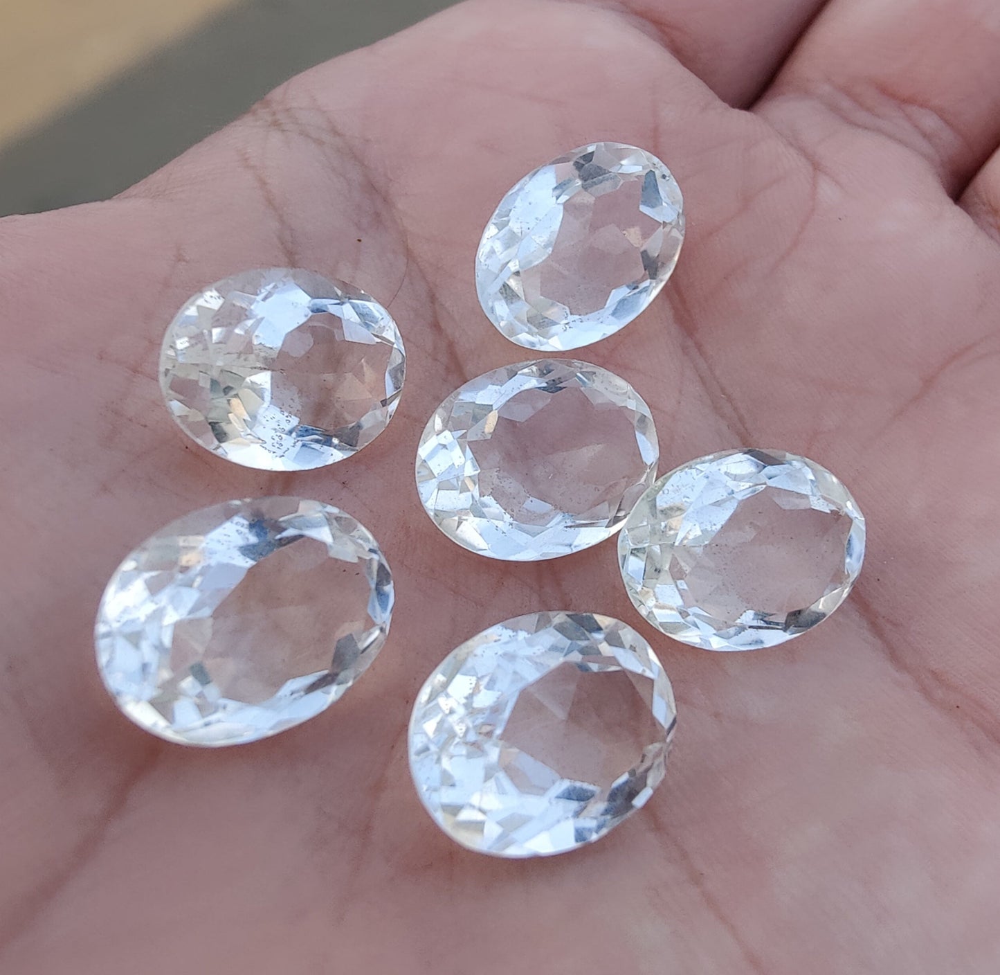 AAA+ QUALITY NATURAL CRYSTAL QUARTZ OVAL SHAPE FACETED CUT CALIBRATED GEMSTONES, ALL SIZES AVAILABLE