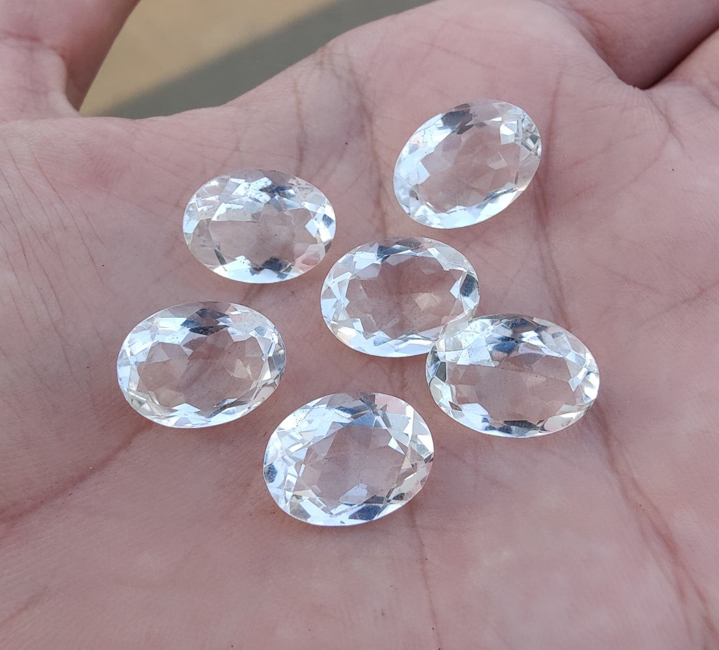 AAA+ QUALITY NATURAL CRYSTAL QUARTZ OVAL SHAPE FACETED CUT CALIBRATED GEMSTONES, ALL SIZES AVAILABLE