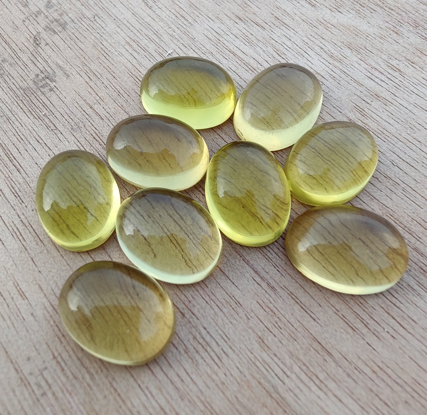 NATURAL LEMON QUARTZ CABOCHON OVAL SHAPE FLAT BACK AAA+ QUALITY CALIBRATED GEMSTONES, ALL SIZES AVAILABLE