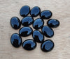 AAA+ QUALITY NATURAL BLACK ONYX CABOCHON FLAT BACK OVAL SHAPE CALIBRATED GEMSTONES, ALL SIZES AVAILABLE