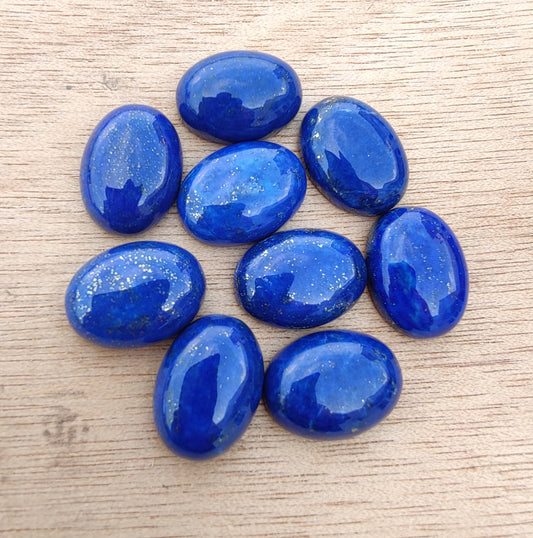 AAA+ QUALITY NATURAL LAPIS LAZULI OVAL SHAPE FLAT BACK CABOCHON CALIBRATED GEMSTONES, ALL SIZES AVAILABLE