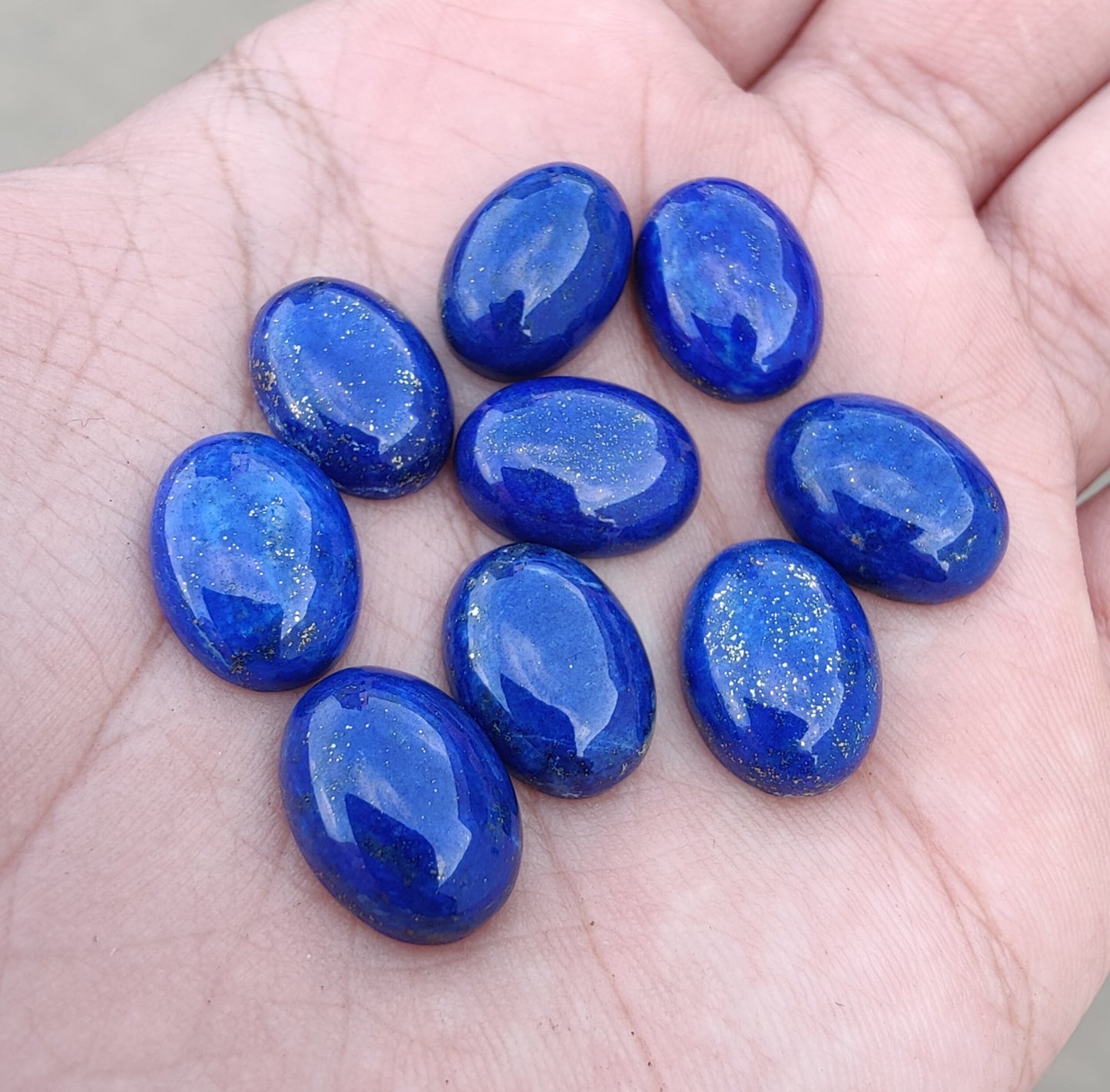 AAA+ QUALITY NATURAL LAPIS LAZULI OVAL SHAPE FLAT BACK CABOCHON CALIBRATED GEMSTONES, ALL SIZES AVAILABLE