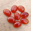 TOP QUALITY NATURAL CARNELIAN OVAL SHAPE CABOCHON FLAT BACK CALIBRATED GEMSTONES, ALL SIZES AVAILABLE