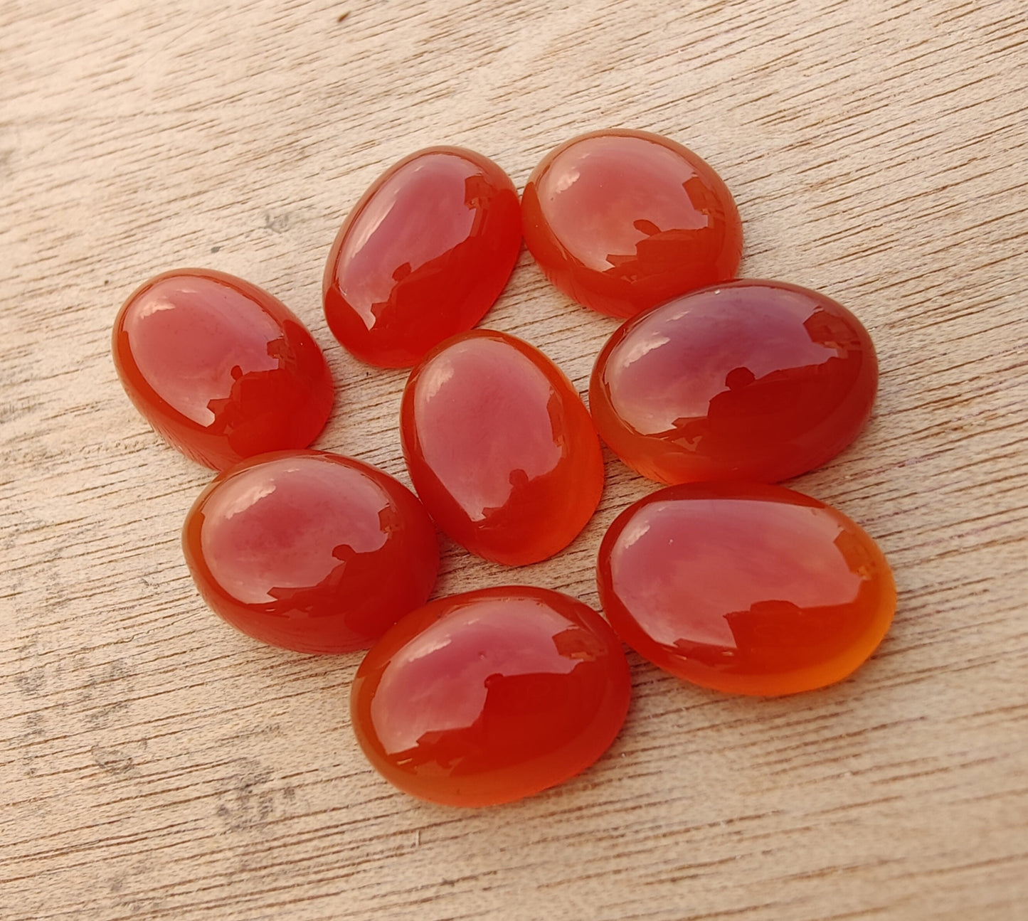 TOP QUALITY NATURAL CARNELIAN OVAL SHAPE CABOCHON FLAT BACK CALIBRATED GEMSTONES, ALL SIZES AVAILABLE