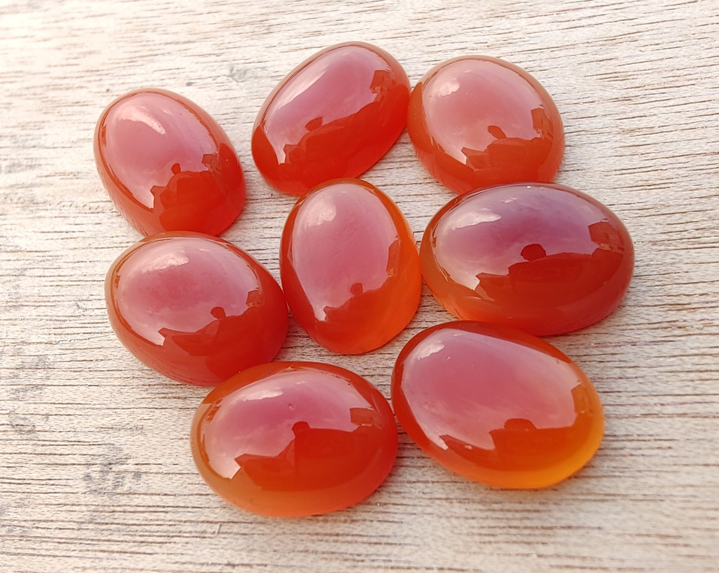 TOP QUALITY NATURAL CARNELIAN OVAL SHAPE CABOCHON FLAT BACK CALIBRATED GEMSTONES, ALL SIZES AVAILABLE