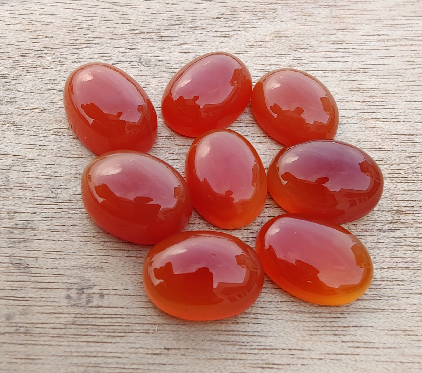 TOP QUALITY NATURAL CARNELIAN OVAL SHAPE CABOCHON FLAT BACK CALIBRATED GEMSTONES, ALL SIZES AVAILABLE