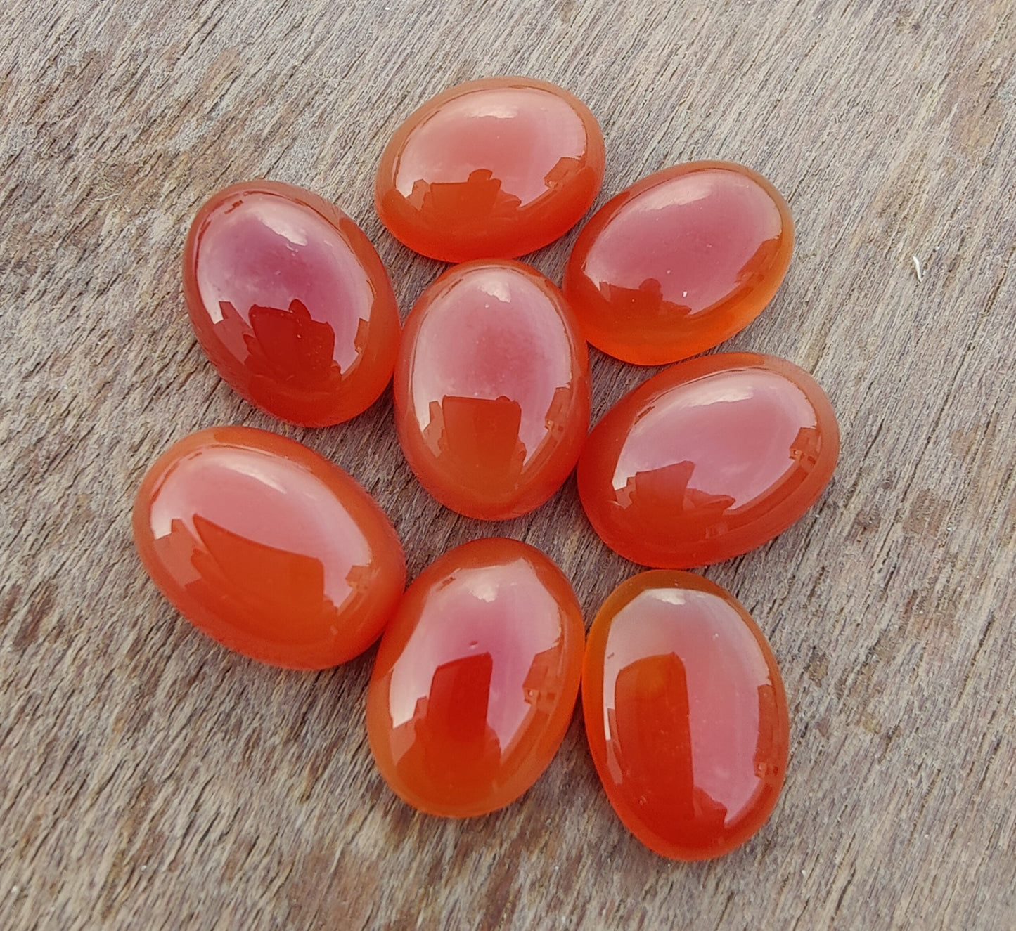 TOP QUALITY NATURAL CARNELIAN OVAL SHAPE CABOCHON FLAT BACK CALIBRATED GEMSTONES, ALL SIZES AVAILABLE