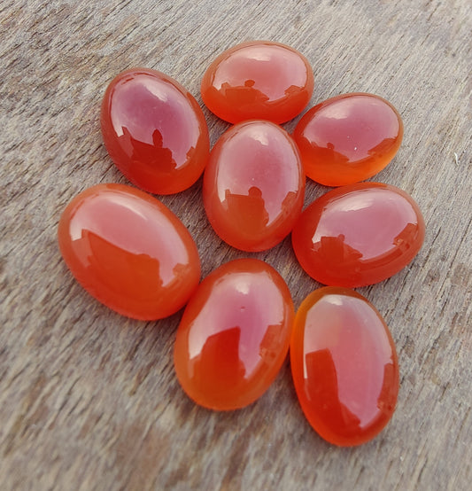 TOP QUALITY NATURAL CARNELIAN OVAL SHAPE CABOCHON FLAT BACK CALIBRATED GEMSTONES, ALL SIZES AVAILABLE