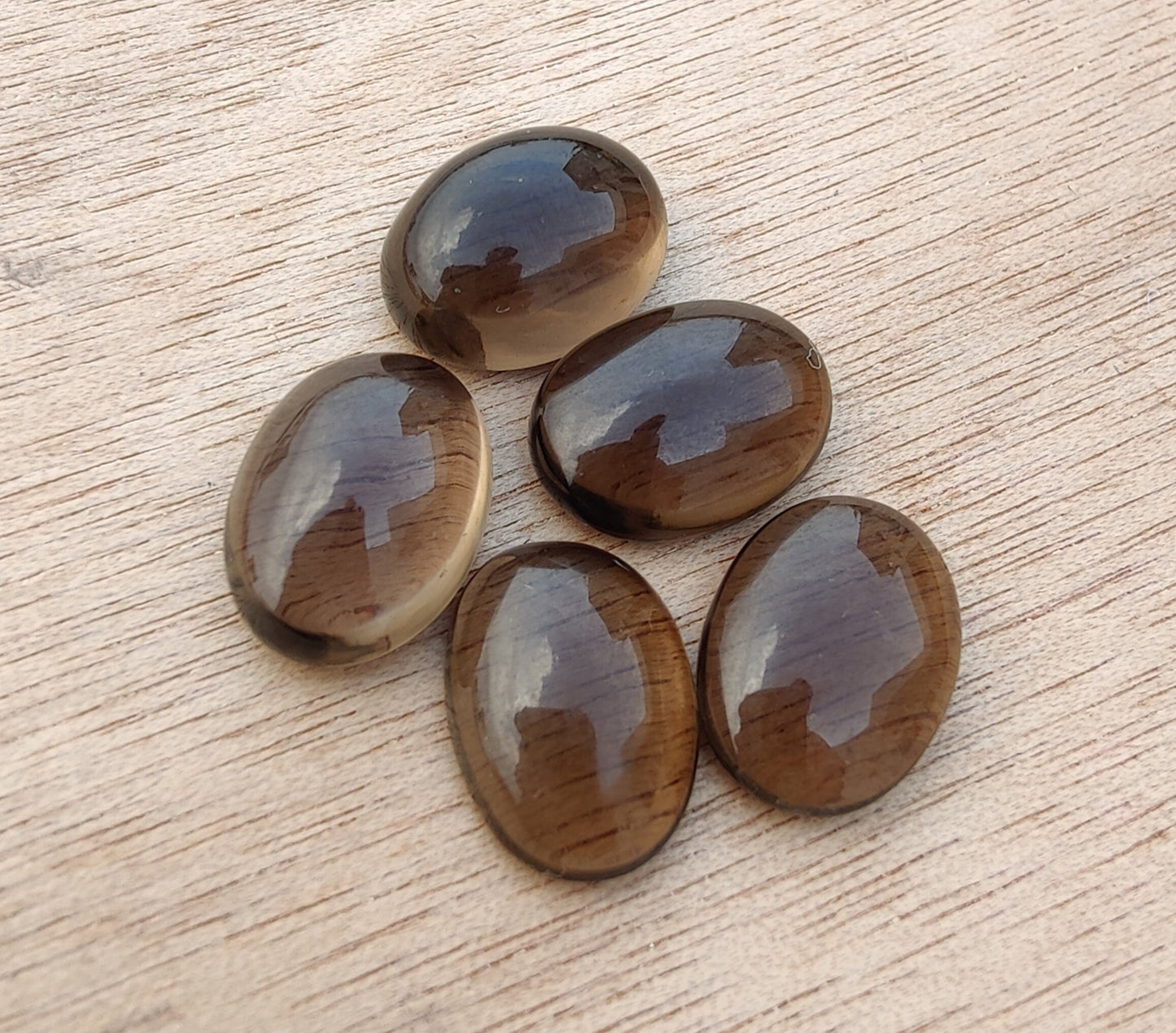 NATURAL SMOKY QUARTZ OVAL SHAPE CABOCHON FLAT BACK CALIBRATED WHOLESALE GEMSTONES, ALL SIZES AVAILABLE