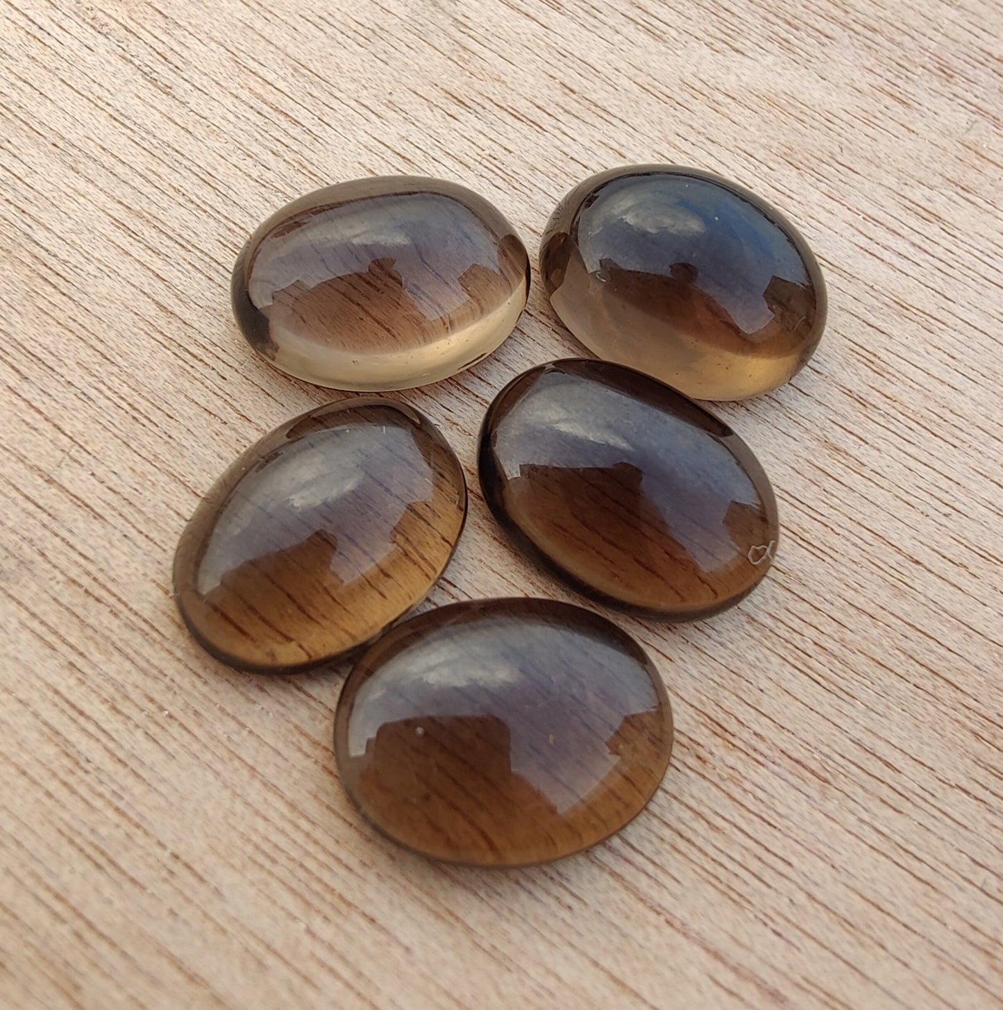 NATURAL SMOKY QUARTZ OVAL SHAPE CABOCHON FLAT BACK CALIBRATED WHOLESALE GEMSTONES, ALL SIZES AVAILABLE
