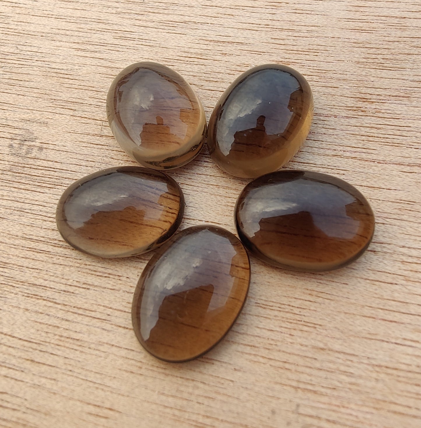 NATURAL SMOKY QUARTZ OVAL SHAPE CABOCHON FLAT BACK CALIBRATED WHOLESALE GEMSTONES, ALL SIZES AVAILABLE