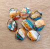 AAA+ QUALITY NATURAL SPINY OYSTER TURQUOISE OVAL SHAPE FLAT BACK CABOCHON CALIBRATED GEMSTONES, ALL SIZES AVAILABLE