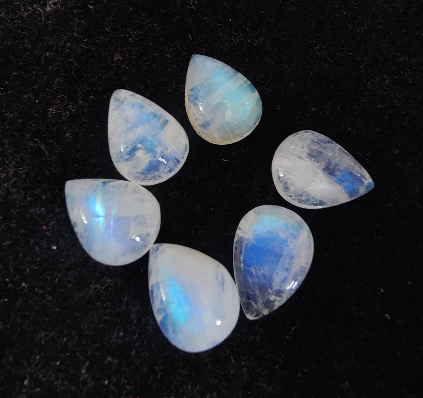 AAA+ QUALITY NATURAL RAINBOW MOONSTONE TEAR DROP SHAPE CABOCHON FLAT BACK PEAR SHAPE CALIBRATED GEMSTONES, ALL SIZES AVAILABLE