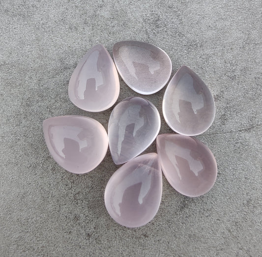 NATURAL ROSE QUARTZ TEAR DROP SHAPE CABOCHON TOP GRADE CALIBRATED GEMSTONES, ALL SIZES AVAILABLE