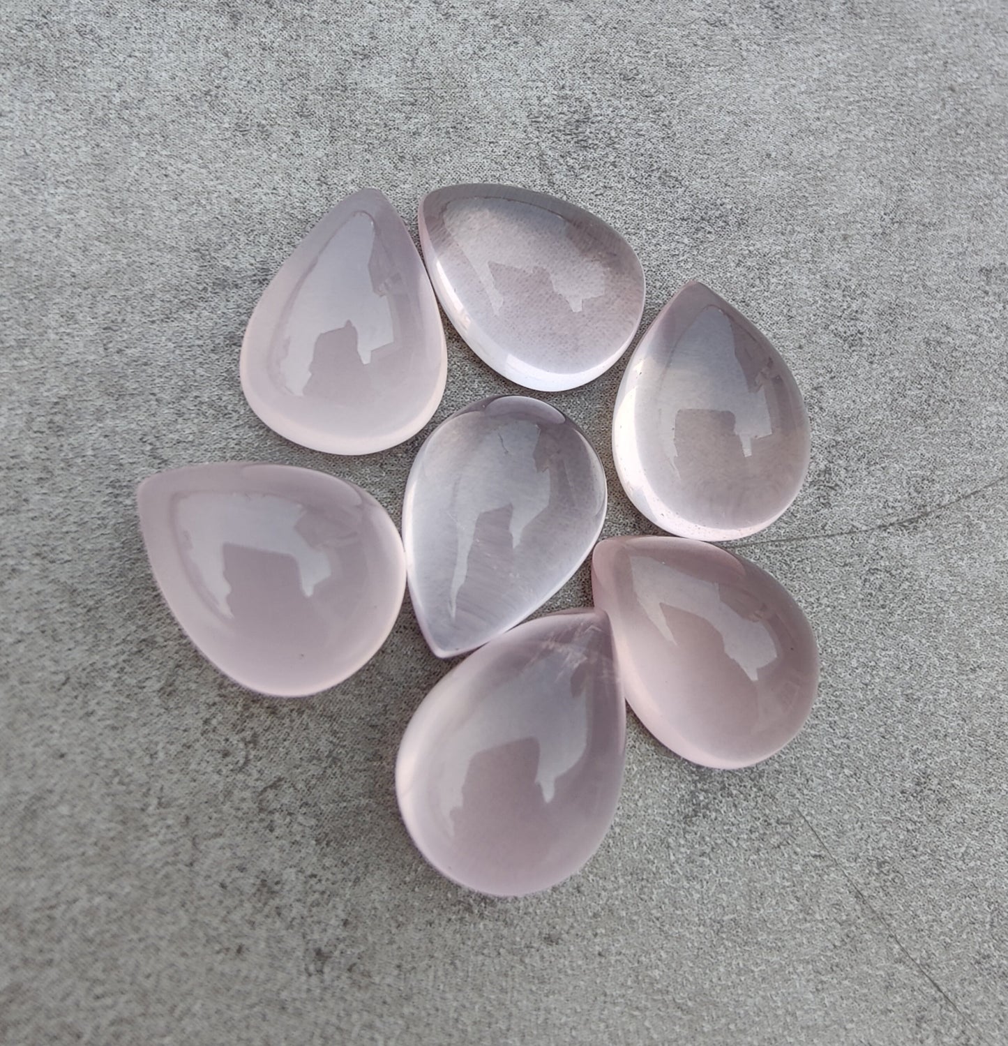 NATURAL ROSE QUARTZ TEAR DROP SHAPE CABOCHON TOP GRADE CALIBRATED GEMSTONES, ALL SIZES AVAILABLE