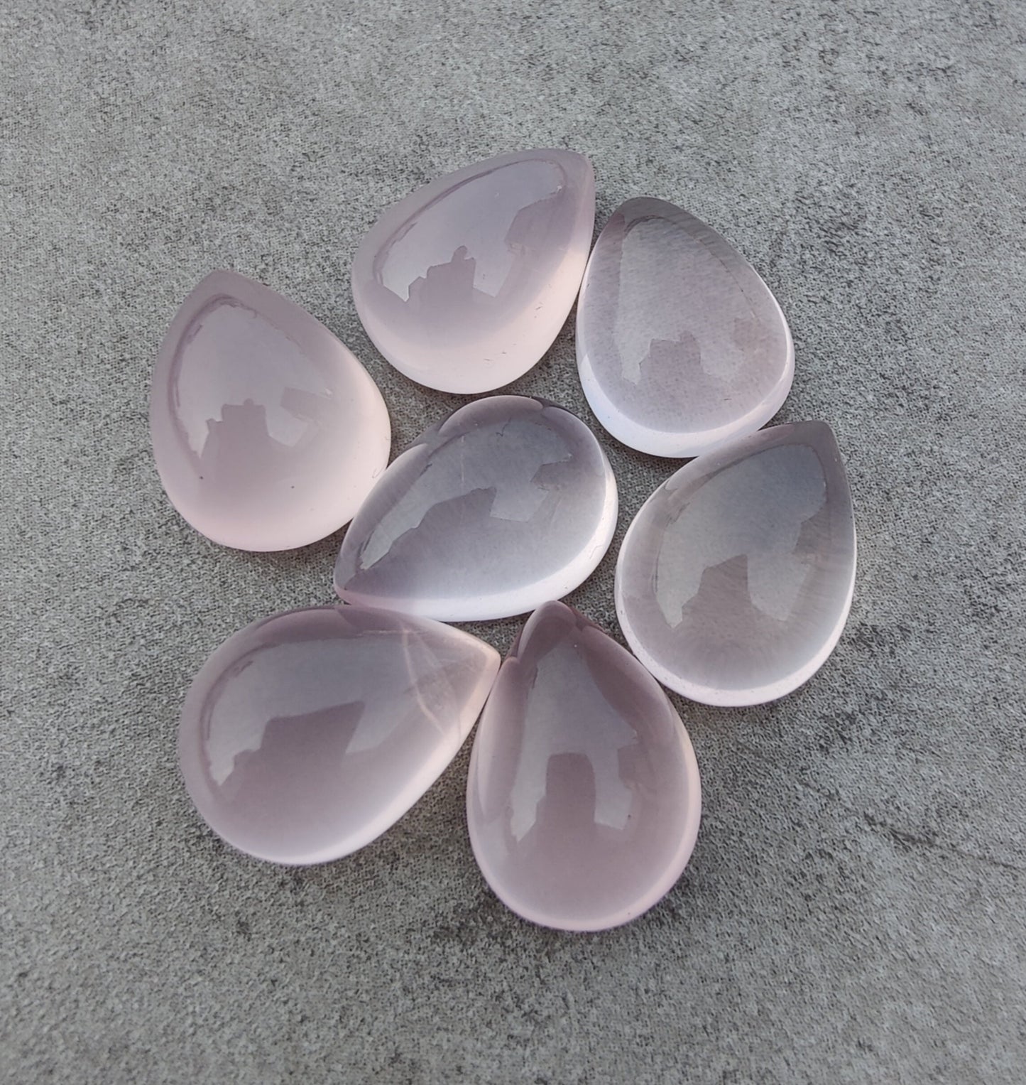NATURAL ROSE QUARTZ TEAR DROP SHAPE CABOCHON TOP GRADE CALIBRATED GEMSTONES, ALL SIZES AVAILABLE