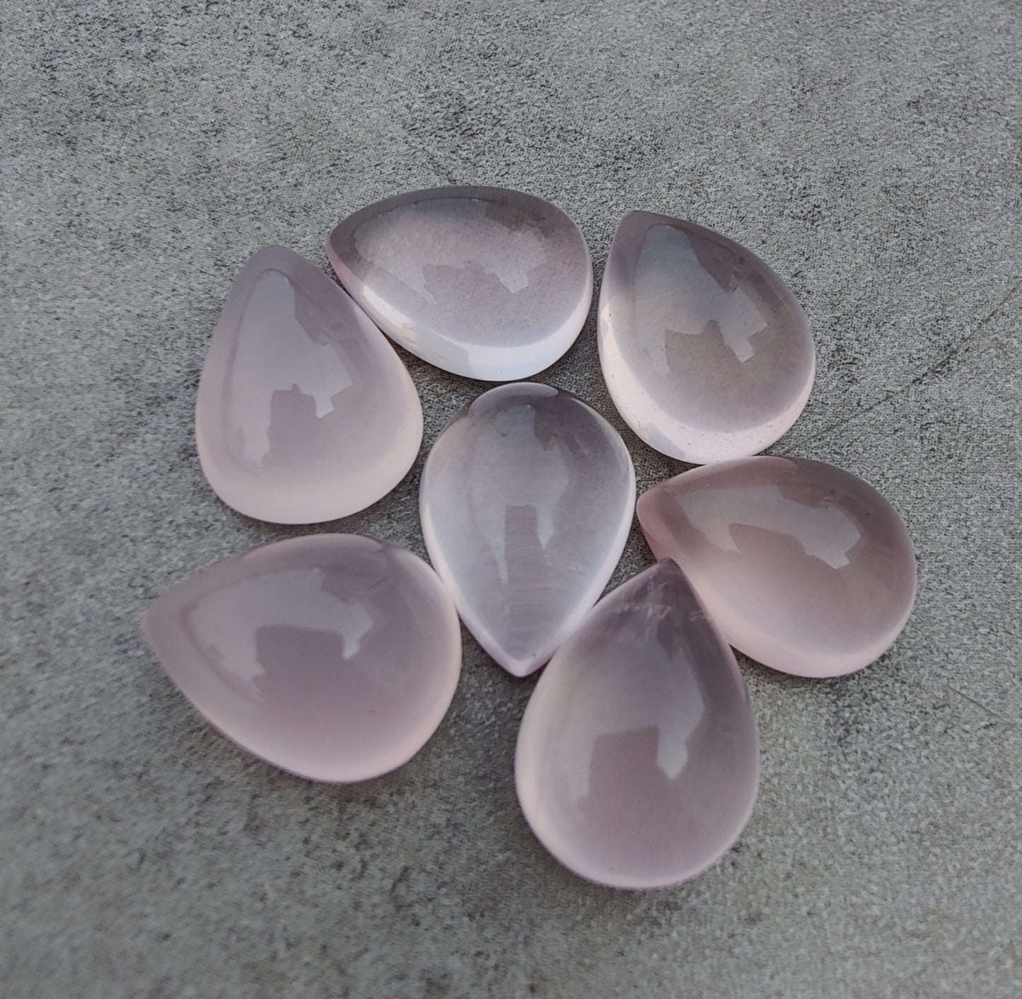 NATURAL ROSE QUARTZ TEAR DROP SHAPE CABOCHON TOP GRADE CALIBRATED GEMSTONES, ALL SIZES AVAILABLE