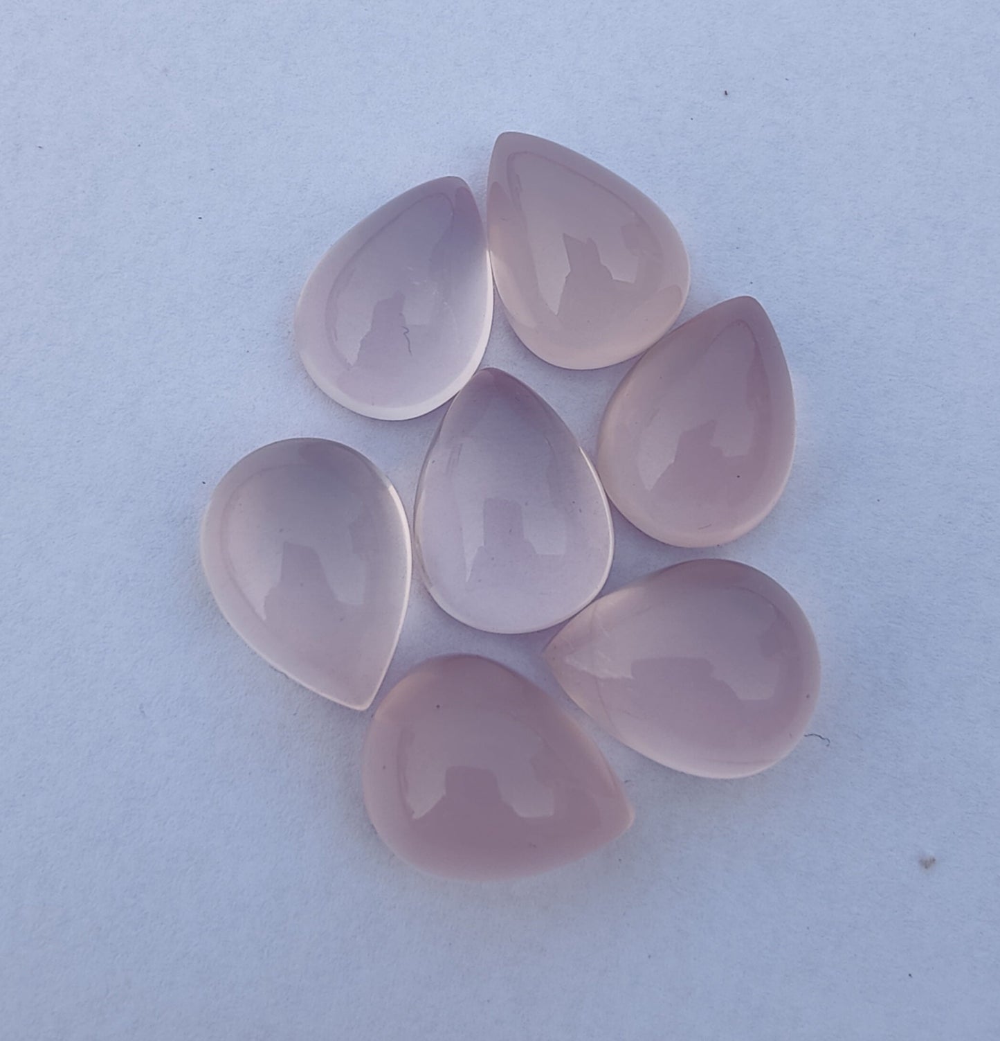 NATURAL ROSE QUARTZ TEAR DROP SHAPE CABOCHON TOP GRADE CALIBRATED GEMSTONES, ALL SIZES AVAILABLE