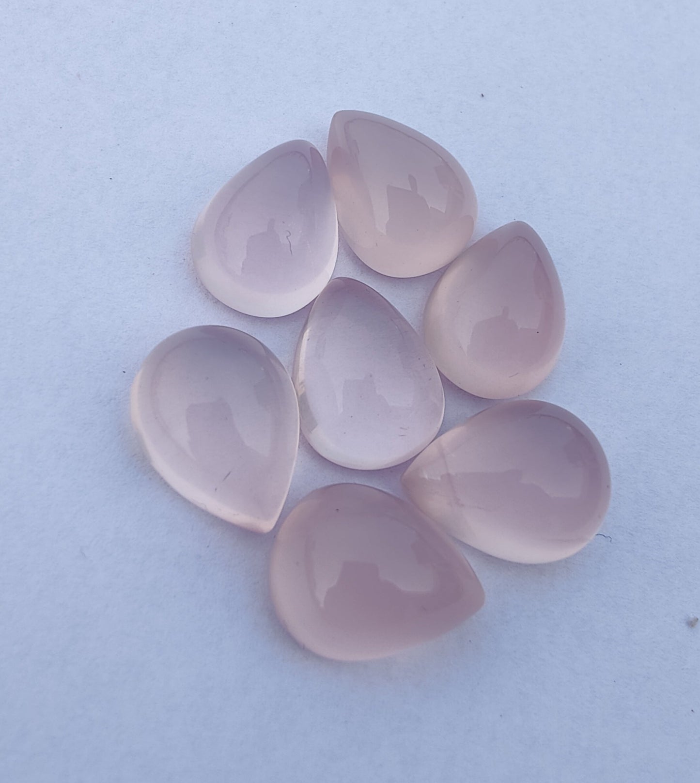 NATURAL ROSE QUARTZ TEAR DROP SHAPE CABOCHON TOP GRADE CALIBRATED GEMSTONES, ALL SIZES AVAILABLE