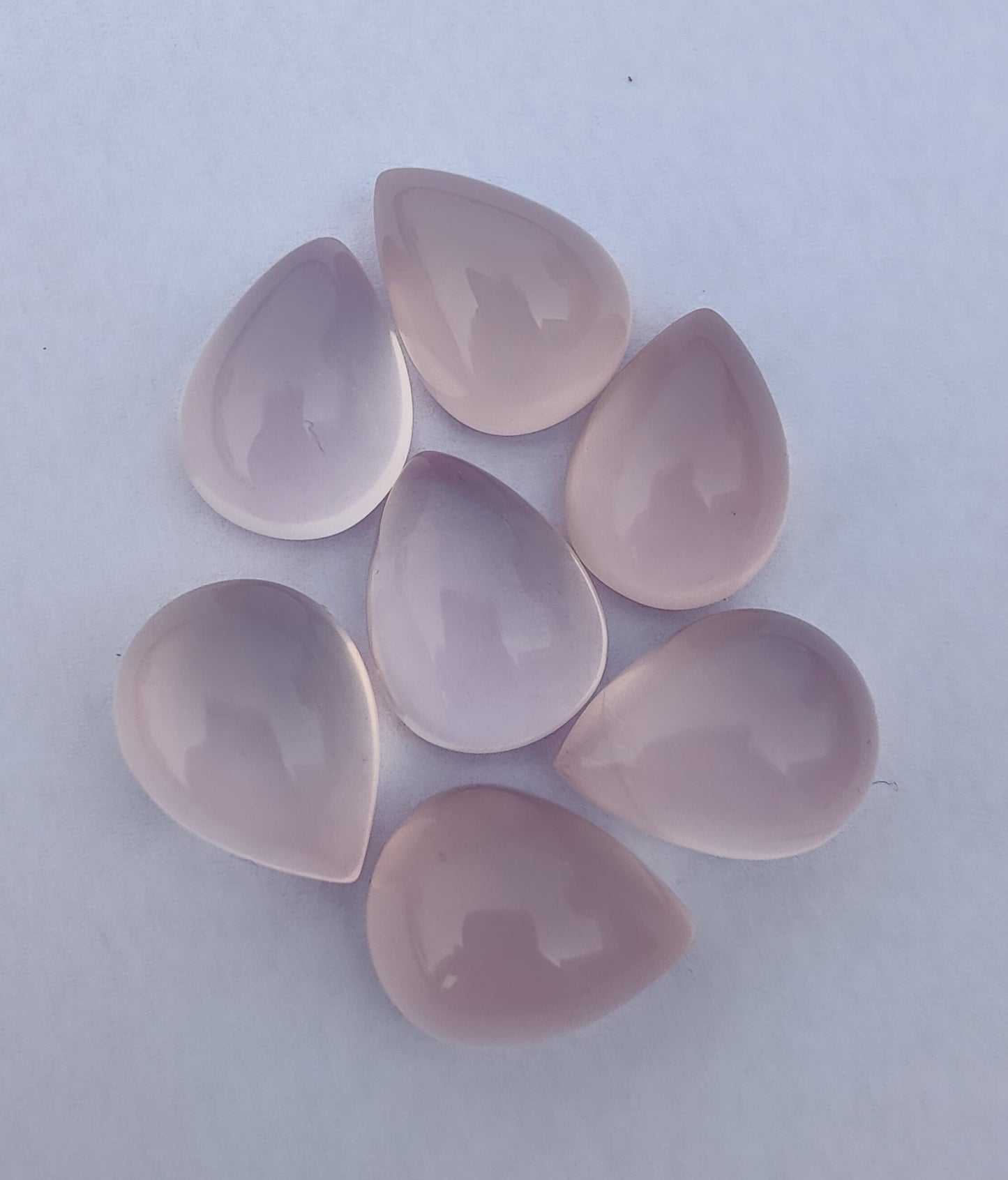 NATURAL ROSE QUARTZ TEAR DROP SHAPE CABOCHON TOP GRADE CALIBRATED GEMSTONES, ALL SIZES AVAILABLE