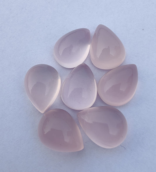 NATURAL ROSE QUARTZ TEAR DROP SHAPE CABOCHON TOP GRADE CALIBRATED GEMSTONES, ALL SIZES AVAILABLE