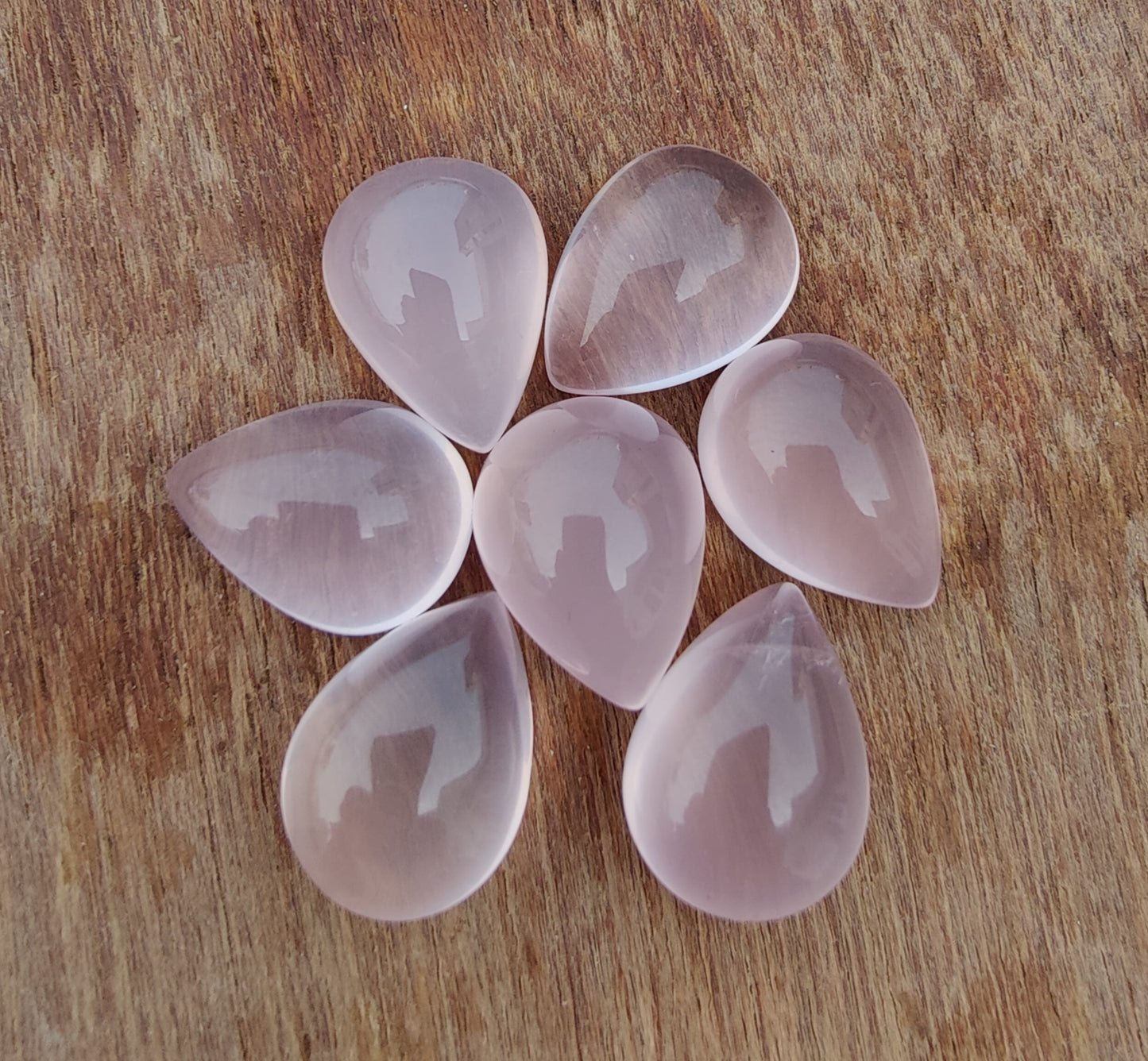 NATURAL ROSE QUARTZ TEAR DROP SHAPE CABOCHON TOP GRADE CALIBRATED GEMSTONES, ALL SIZES AVAILABLE