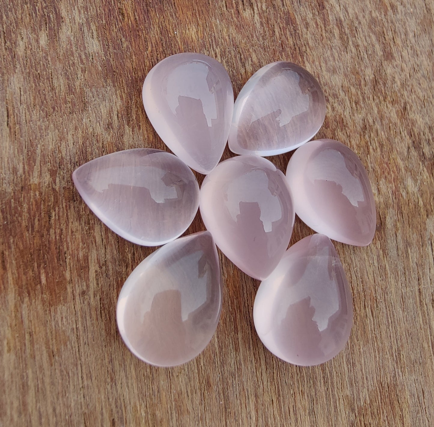 NATURAL ROSE QUARTZ TEAR DROP SHAPE CABOCHON TOP GRADE CALIBRATED GEMSTONES, ALL SIZES AVAILABLE