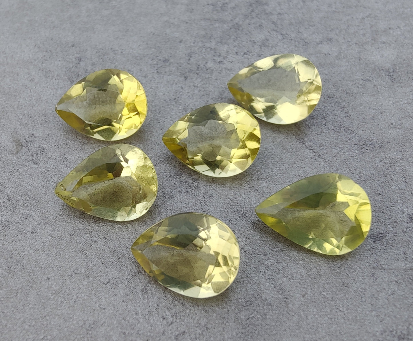 NATURAL LEMON QUARTZ TEAR DROP SHAPE FACETED CUT CALIBRATED PEAR SHAPE GEMSTONES, ALL SIZES AVAILABLE