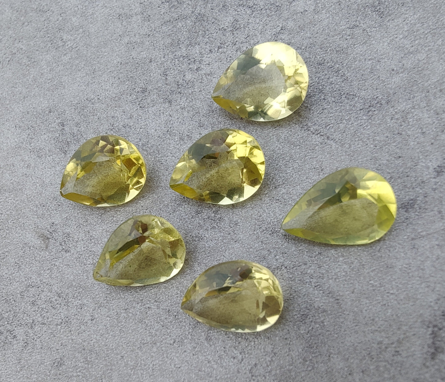 NATURAL LEMON QUARTZ TEAR DROP SHAPE FACETED CUT CALIBRATED PEAR SHAPE GEMSTONES, ALL SIZES AVAILABLE