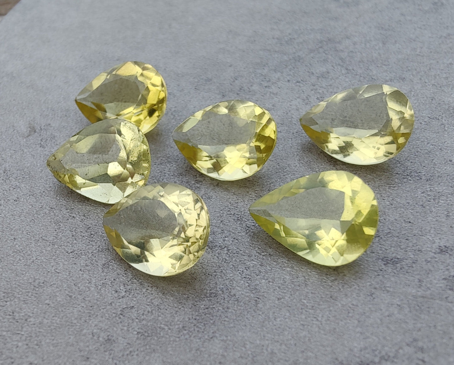 NATURAL LEMON QUARTZ TEAR DROP SHAPE FACETED CUT CALIBRATED PEAR SHAPE GEMSTONES, ALL SIZES AVAILABLE