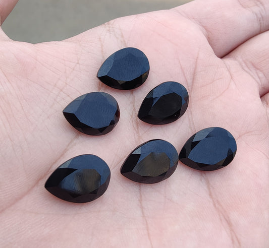 AAA+ QUALITY NATURAL BLACK ONYX TEAR DROP SHAPE FACETED CUT CALIBRATED PEAR SHAPE GEMSTONES, ALL SIZES AVAILABLE