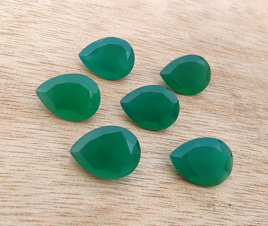 AAA+ QUALITY NATURAL GREEN ONYX PEAR SHAPE FACETED CUT CALIBRATED TEAR DROP SHAPE GEMSTONES, ALL SIZE AVAILABLE