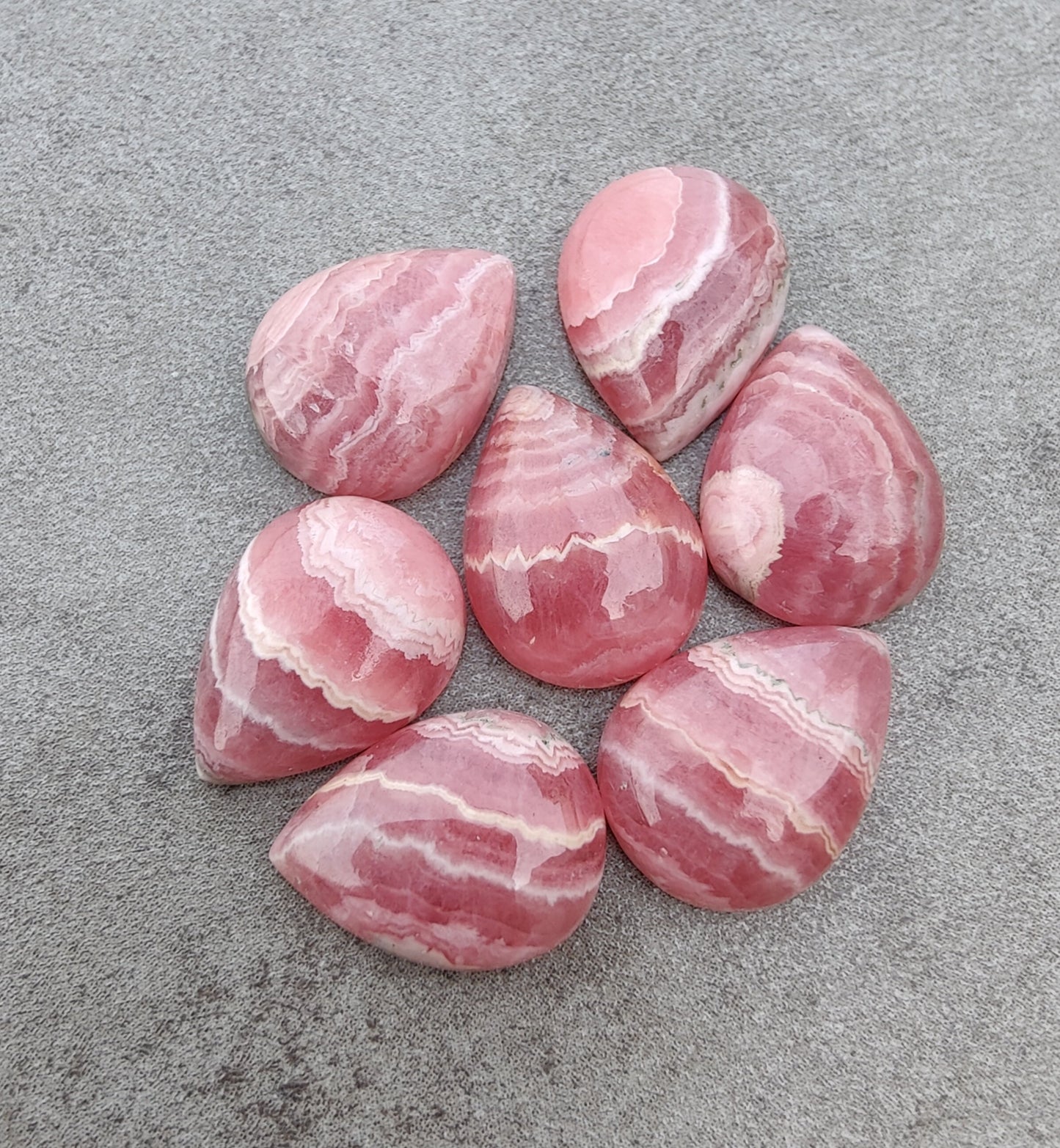 AAA+ QUALITY NATURAL RHODOCHROSITE TEAR DROP SHAPE CABOCHON FLAT BACK PEAR SHAPE CALIBRATED GEMSTONES
