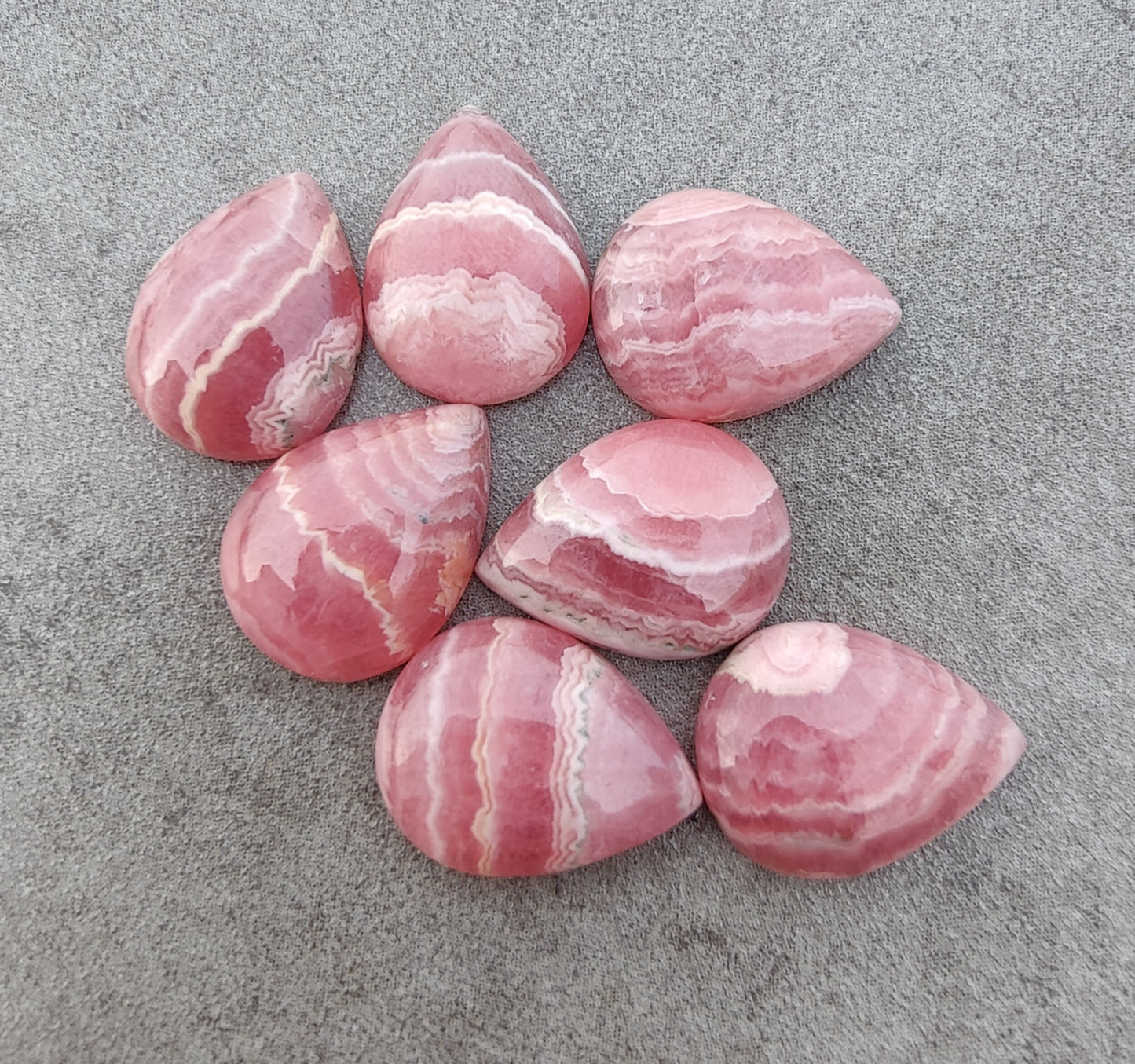 AAA+ QUALITY NATURAL RHODOCHROSITE TEAR DROP SHAPE CABOCHON FLAT BACK PEAR SHAPE CALIBRATED GEMSTONES