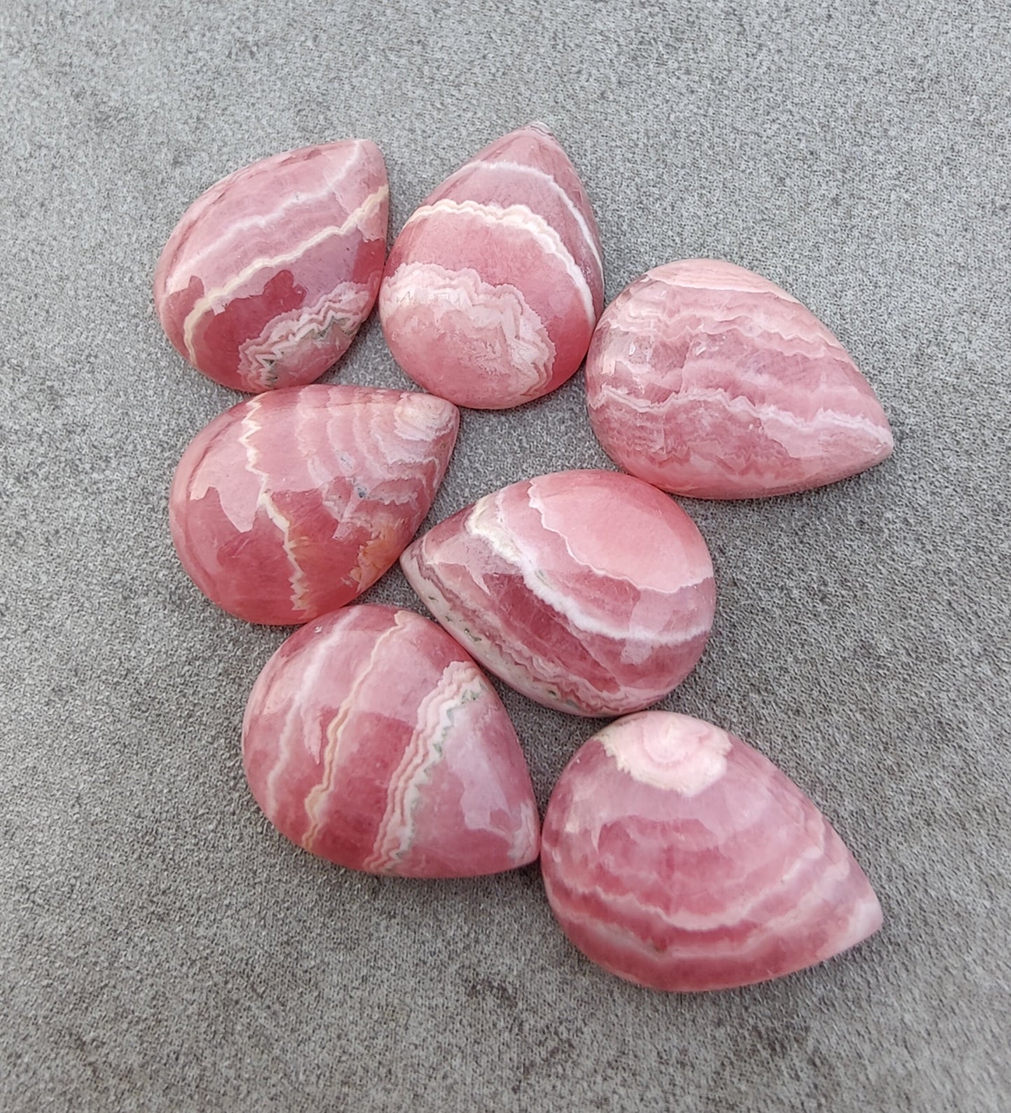 AAA+ QUALITY NATURAL RHODOCHROSITE TEAR DROP SHAPE CABOCHON FLAT BACK PEAR SHAPE CALIBRATED GEMSTONES