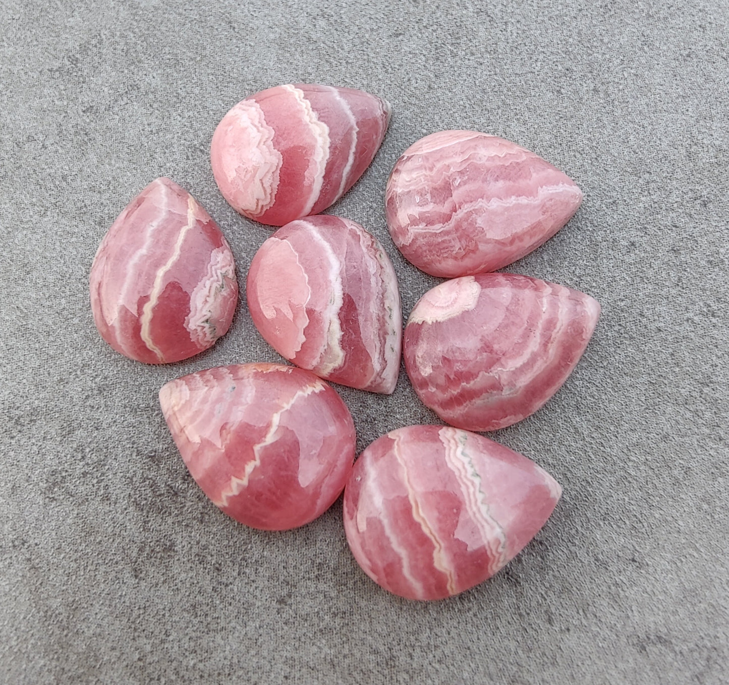 AAA+ QUALITY NATURAL RHODOCHROSITE TEAR DROP SHAPE CABOCHON FLAT BACK PEAR SHAPE CALIBRATED GEMSTONES