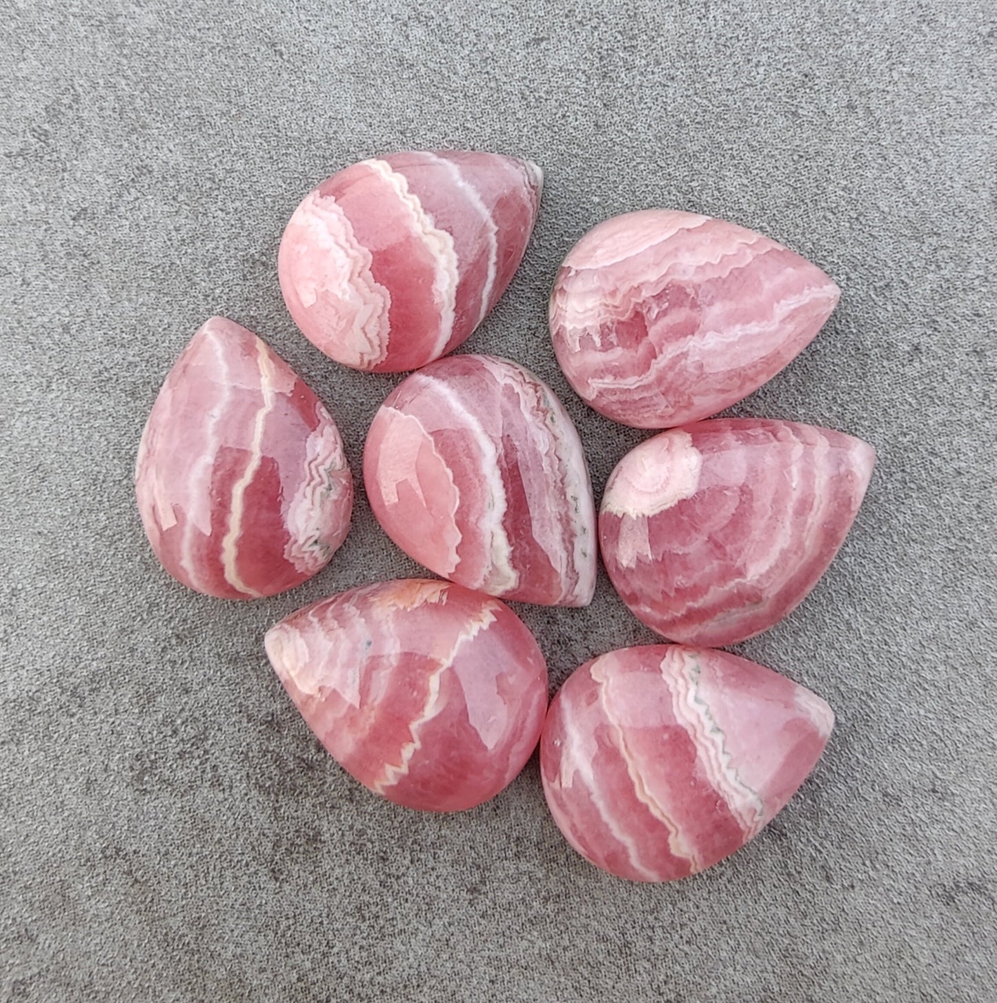 AAA+ QUALITY NATURAL RHODOCHROSITE TEAR DROP SHAPE CABOCHON FLAT BACK PEAR SHAPE CALIBRATED GEMSTONES