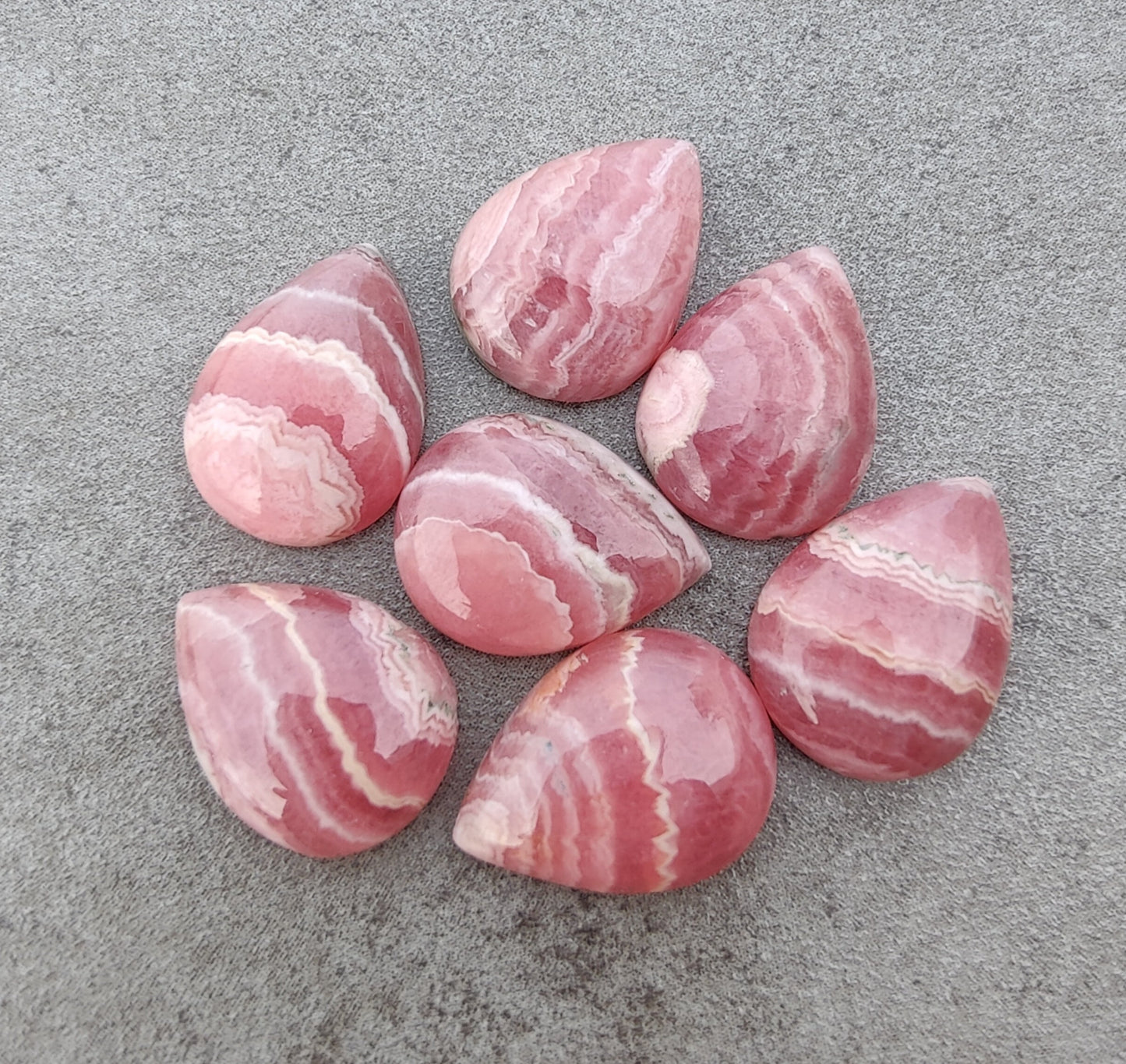 AAA+ QUALITY NATURAL RHODOCHROSITE TEAR DROP SHAPE CABOCHON FLAT BACK PEAR SHAPE CALIBRATED GEMSTONES