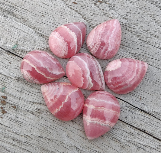 AAA+ QUALITY NATURAL RHODOCHROSITE TEAR DROP SHAPE CABOCHON FLAT BACK PEAR SHAPE CALIBRATED GEMSTONES