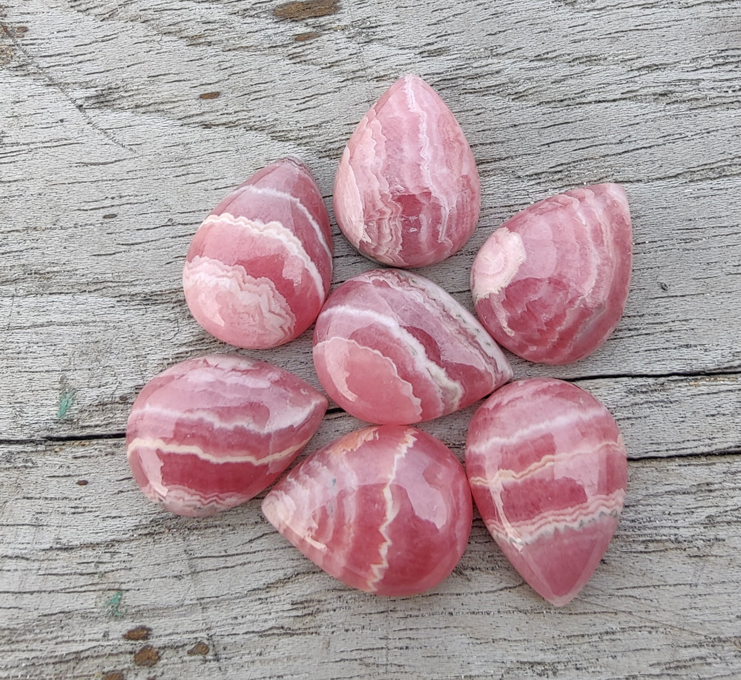 AAA+ QUALITY NATURAL RHODOCHROSITE TEAR DROP SHAPE CABOCHON FLAT BACK PEAR SHAPE CALIBRATED GEMSTONES