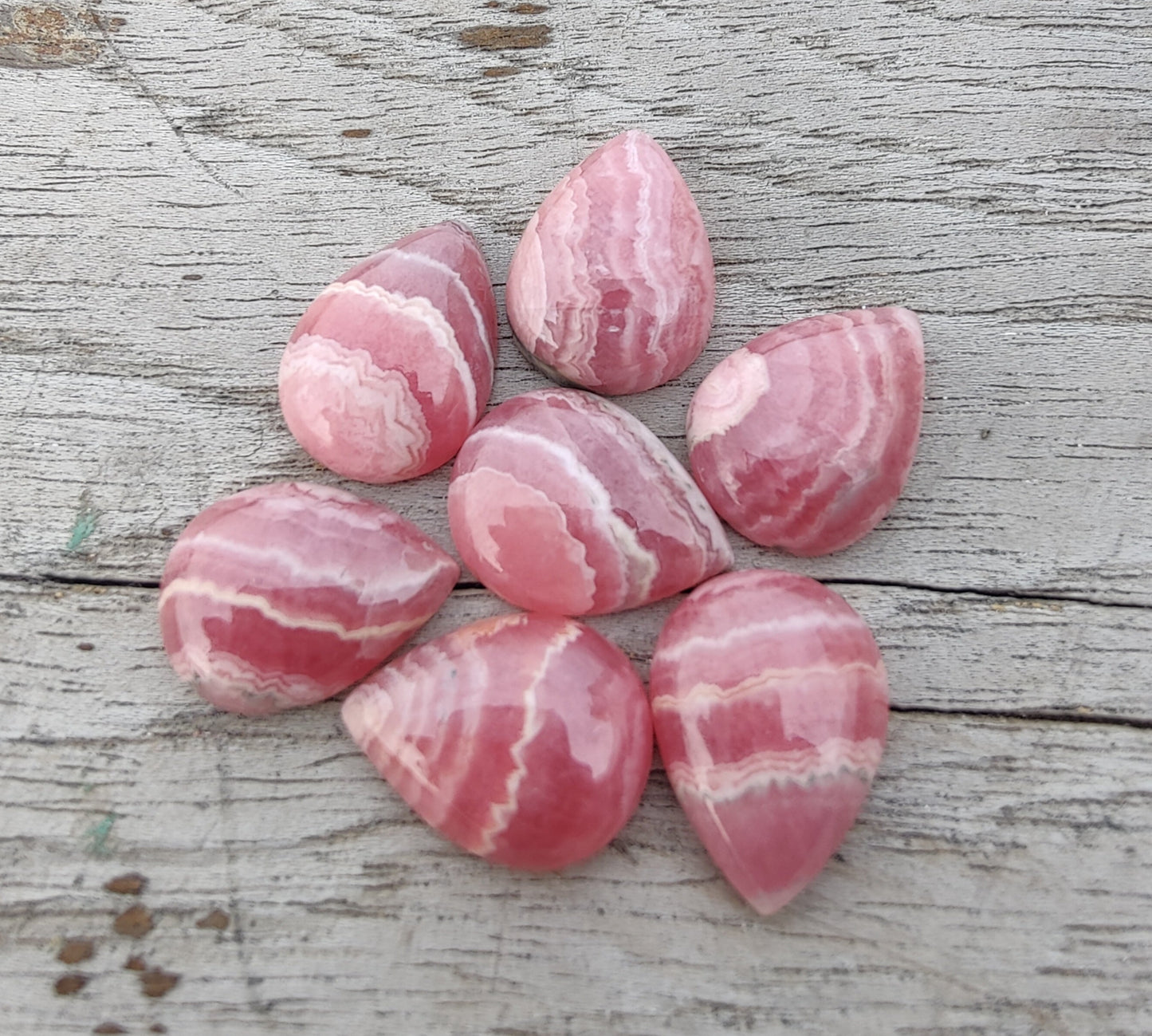 AAA+ QUALITY NATURAL RHODOCHROSITE TEAR DROP SHAPE CABOCHON FLAT BACK PEAR SHAPE CALIBRATED GEMSTONES